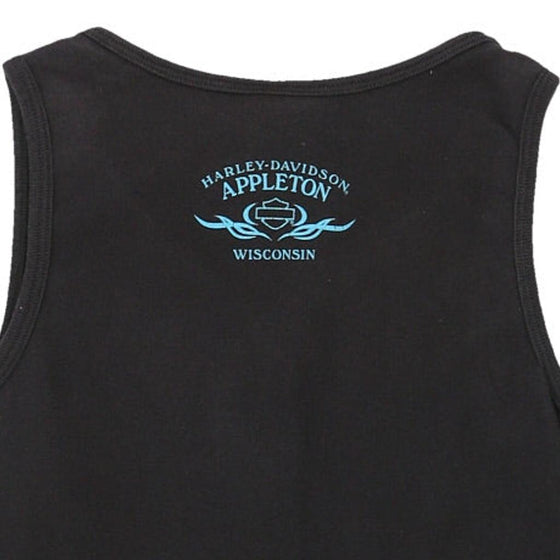 Vintage black Appleton, Wisconsin Harley Davidson Vest - womens medium