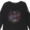 Vintage black Alberta, Canada Harley Davidson Long Sleeve Top - womens medium