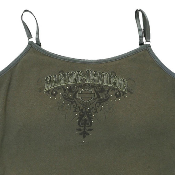 Vintage khaki Harley Davidson Vest - womens large