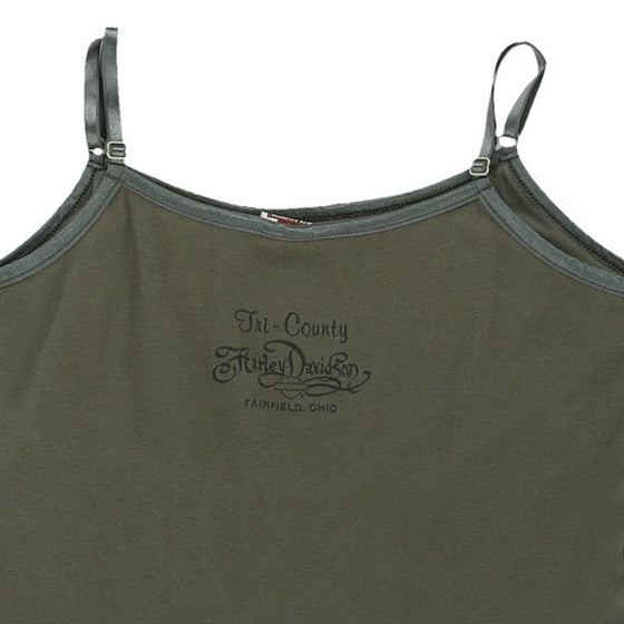 Vintage khaki Harley Davidson Vest - womens large