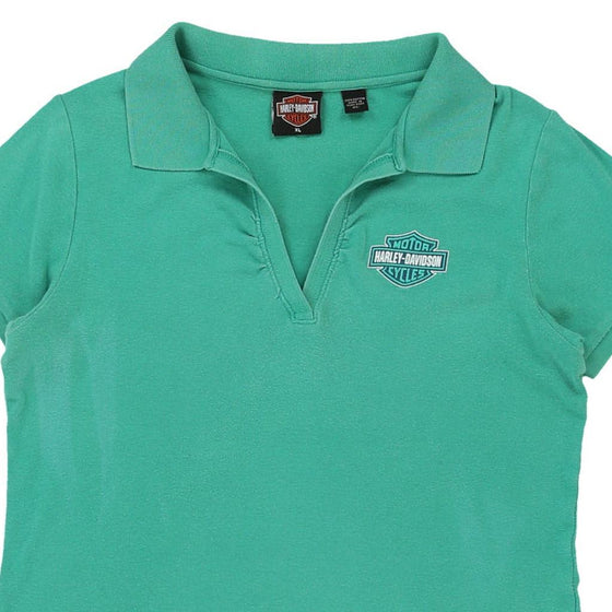 Vintage teal Harley Davidson Polo Shirt - womens x-large