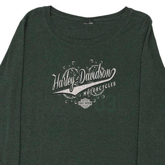 Vintage green Harley Davidson Long Sleeve T-Shirt - womens x-large