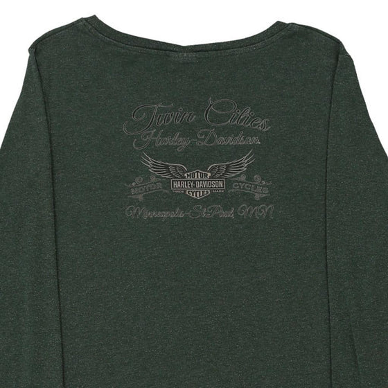 Vintage green Harley Davidson Long Sleeve T-Shirt - womens x-large