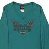 Vintage teal Harley Davidson Long Sleeve T-Shirt - womens x-large