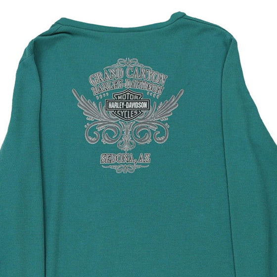 Vintage teal Harley Davidson Long Sleeve T-Shirt - womens x-large