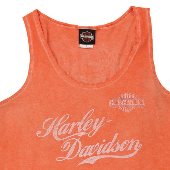 Vintage orange Harley Davidson Vest - womens x-large