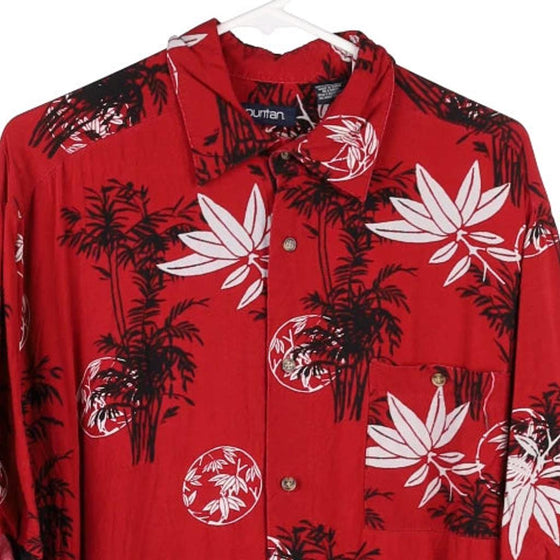 Vintage red Puritan Hawaiian Shirt - mens large