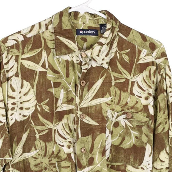 Vintage green Puritan Hawaiian Shirt - mens medium