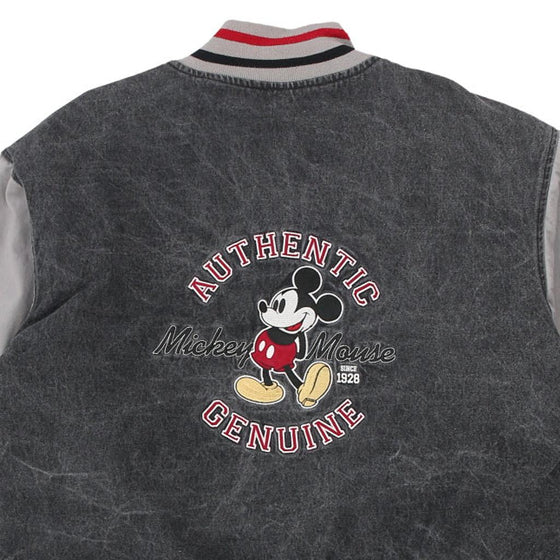 Vintage grey Mickey Mouse Disney Varsity Jacket - mens large