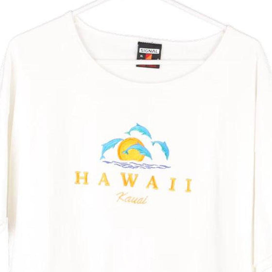 Vintage white Hawaii Signal Sports T-Shirt - womens x-large