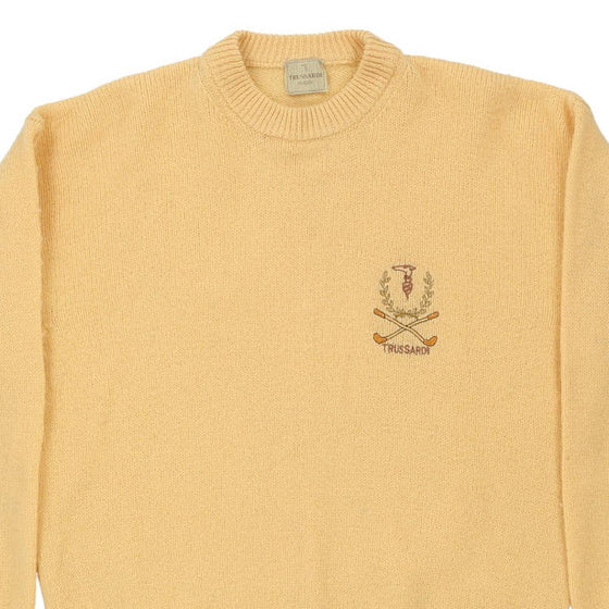 Vintage yellow Trussardi Jumper - mens medium