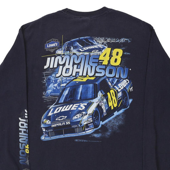 Vintage navy Jimmie Johnson 48 Chase Authentics Long Sleeve T-Shirt - mens x-large