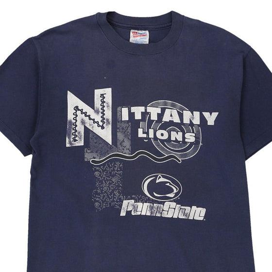 Vintage blue Single Stitch Nittany Lions Penn State Hanes T-Shirt - mens medium