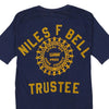 Vintage navy Single Stitch 1970s Niles F Bell Trustee. Health Knit T-Shirt - mens small