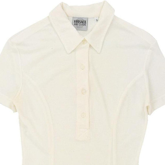 Versace Jeans Couture Polo Shirt - Small Cream Polyamide