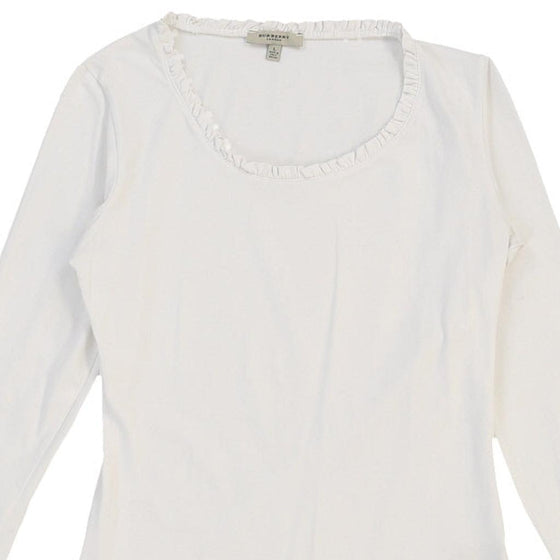 Burberry London Long Sleeve Top - Large White Cotton Blend