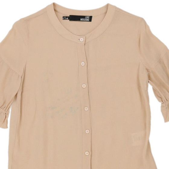 Love Moschino Blouse - Small Beige Silk