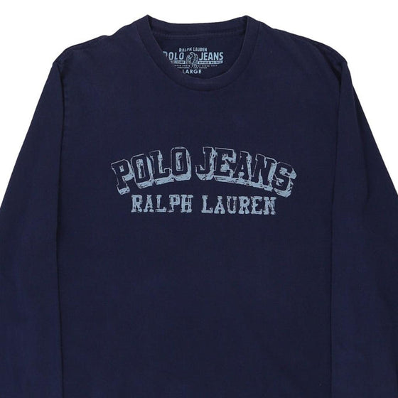 Vintage navy Polo Ralph Lauren Long Sleeve T-Shirt - mens large