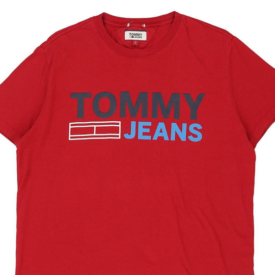 Vintage red Tommy Jeans T-Shirt - mens large