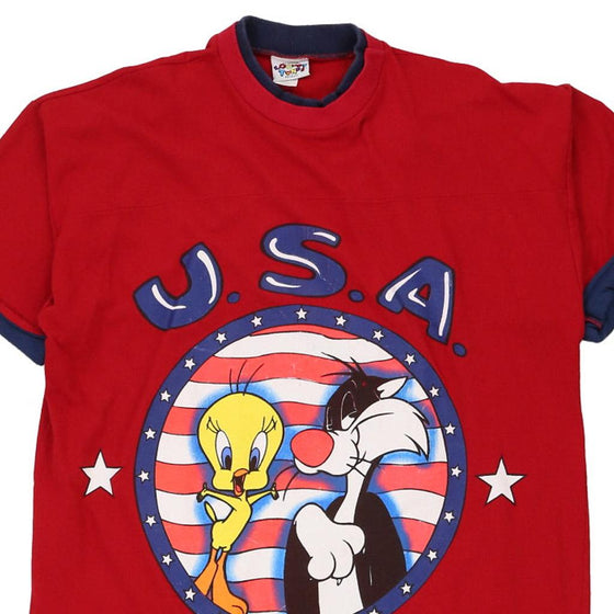 Vintage red Looney Tunes USA Disney T-Shirt - mens x-large