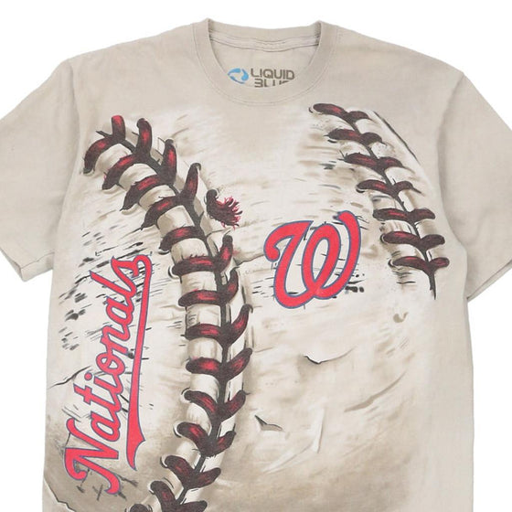 Vintage cream Washington Nationals Liquid Blue T-Shirt - mens medium