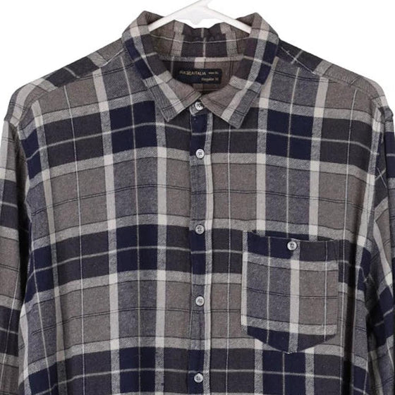 Vintage grey Piazza Italia Flannel Shirt - mens x-large