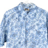 Vintage blue Green Leaves Hawaiian Shirt - mens x-large