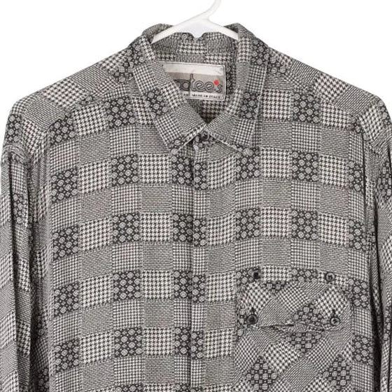 Vintage grey Vootes Patterned Shirt - mens large