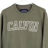 Vintage khaki Calvin Klein Sweatshirt - mens large