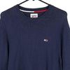 Vintage navy Tommy Jeans Jumper - mens x-large