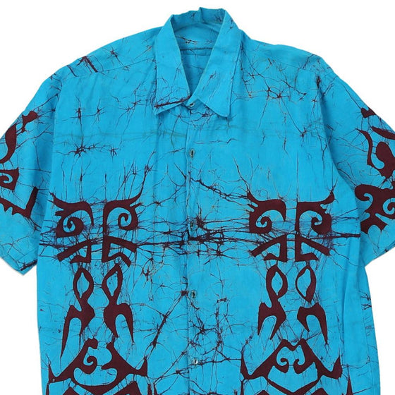 Vintage blue Unbranded Patterned Shirt - mens x-large