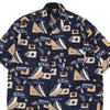 Vintage navy Lowes Patterned Shirt - mens medium