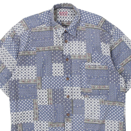 Vintage blue Match Town Patterned Shirt - mens large