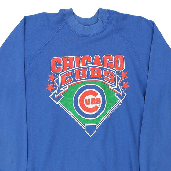 Vintage blue Buffalo, NY 1988 Chicago Cubs Trench Sweatshirt - mens x-large