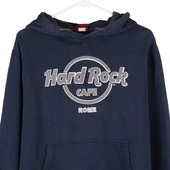 Vintage navy Rome Hard Rock Cafe Hoodie - mens medium