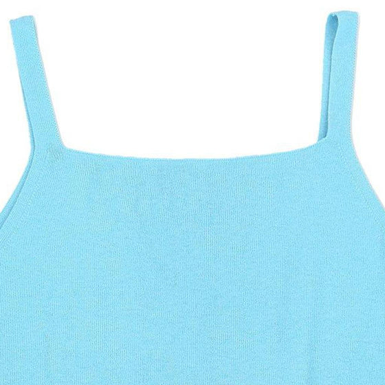 Unbranded Strap Top - Small Blue Cotton Blend - Thrifted.com