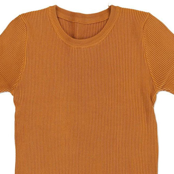 Unbranded T-Shirt - Medium Brown Cotton Blend - Thrifted.com