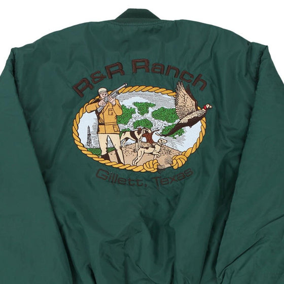 Vintage green Made in USA R&R Ranch Game Varsity Jacket - mens x-large