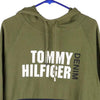 Vintage khaki Tommy Hilfiger Denim Hoodie - mens medium