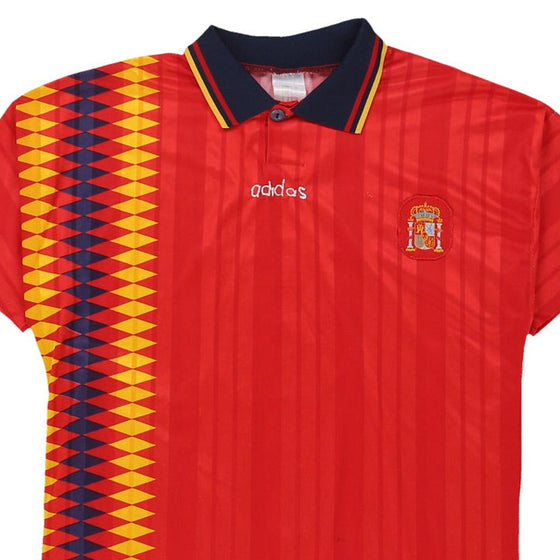 Vintage red Age 12-13 1994 Spain National Team Adidas Football Shirt - boys large