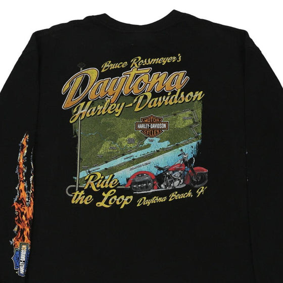 Vintage black Daytona Beach Harley Davidson Long Sleeve T-Shirt - mens xx-large