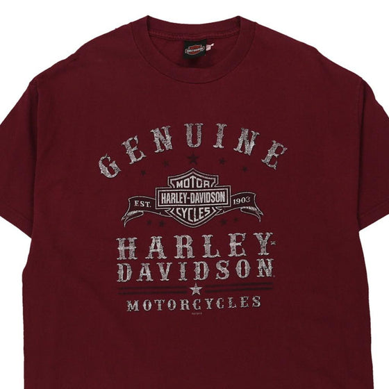 Vintage burgundy Harley Davidson T-Shirt - mens xx-large