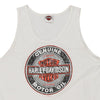 Vintage white Oak Lawn IL Harley Davidson Vest - mens x-large