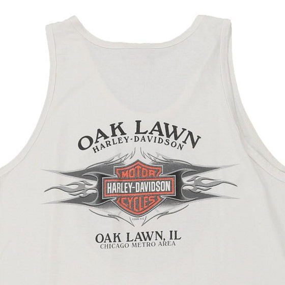 Vintage white Oak Lawn IL Harley Davidson Vest - mens x-large