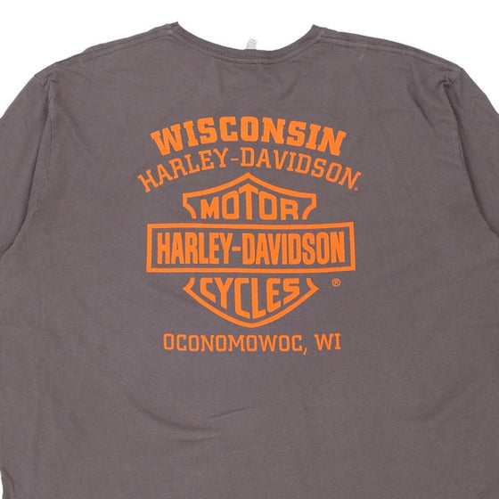 Vintage grey Oconomowoc WI Harley Davidson T-Shirt - mens xxx-large