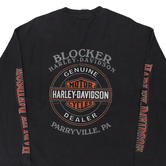 Vintage black Parryville PA Harley Davidson Long Sleeve T-Shirt - mens x-large