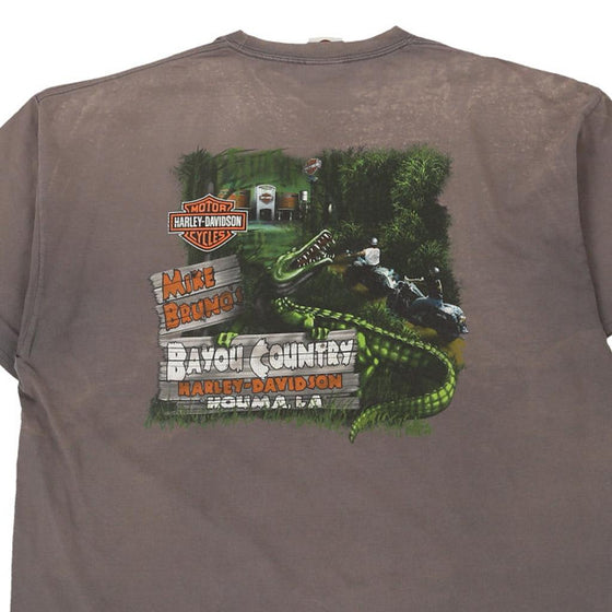 Vintage grey Bayou Country Harley Davidson T-Shirt - mens x-large