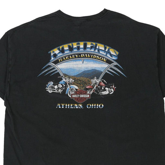 Vintage black Athens Ohio Harley Davidson T-Shirt - mens xxx-large