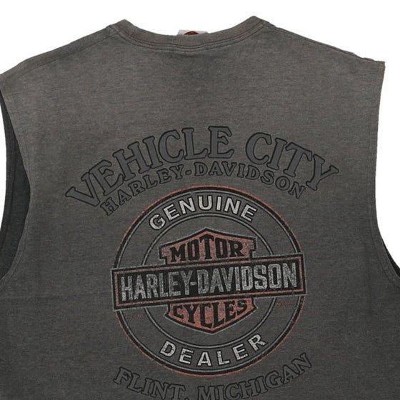 Vintage grey Harley Davidson Vest - mens large