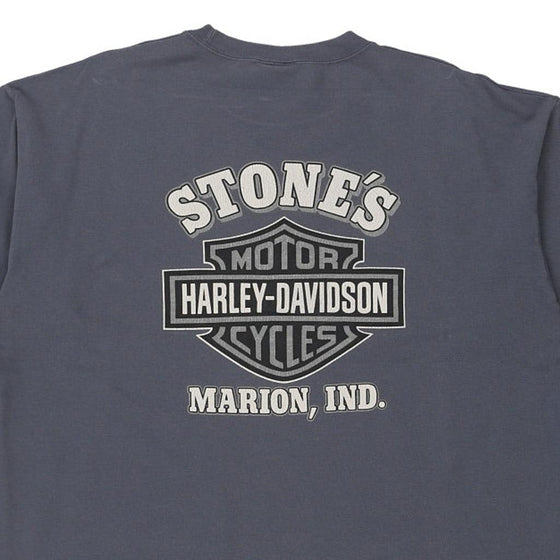 Vintage blue Marion IND Harley Davidson T-Shirt - mens x-large